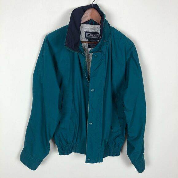 Vintage Lands' End Green Unisex Size Small Snap Front Jacket - Picture 1 of 6